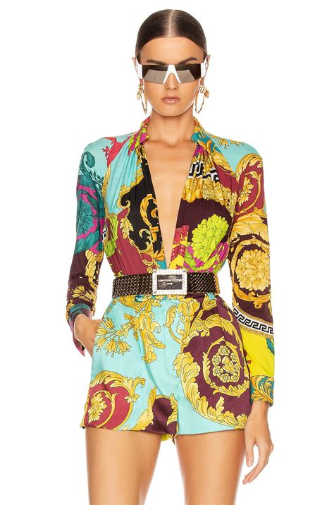 versace square print|Versace print bodysuit.